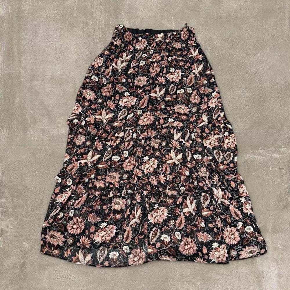 Madewell Boho Floral Tiered Smocked Maxi Skirt XS